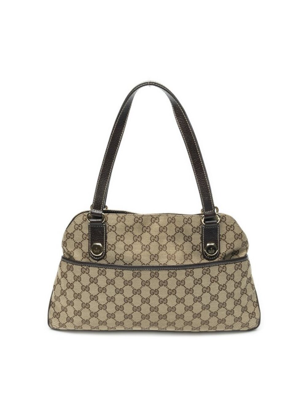 Gucci Medium Charmy Hexagon Stud Beige Brown GG Canvas